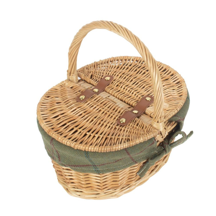 August Grove Wicker Child sized Picnic Hamper Basket with Lining